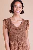 SS26 Shirred Summer Dress - Chocolate