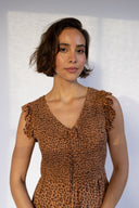 SS26 Shirred Summer Dress - Chocolate