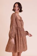 SS26 Bow Detail Tunic Dress - Chocolate