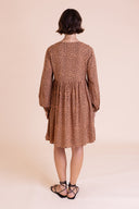 SS26 Bow Detail Tunic Dress - Chocolate