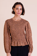 SS26 Shirred Top - Chocolate