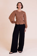 SS26 Shirred Top - Chocolate