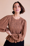 SS26 Shirred Top - Chocolate