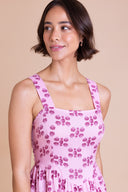 SS26 Square Neck Summer Dress - Hot Pink