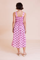 SS26 Square Neck Summer Dress - Hot Pink