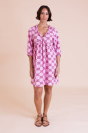 SS26 Shirred Raglan Dress - Hot Pink