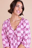 SS26 Shirred Raglan Dress - Hot Pink