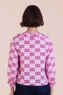 SS26 Ruffle Neck Blouse - Hot Pink
