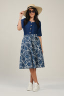 SS27 Printed Swing Skirt - Blue
