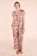 SS25 Linen Wide Leg Jumpsuit - Tomato