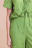 SS26 Broderie Culottes - Meadow Green