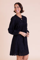 SS26 Broderie Tunic Dress - Black