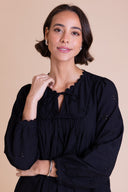 SS26 Broderie Tunic Dress - Black