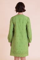 SS26 Broderie Tunic Dress - Meadow Green