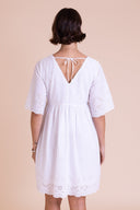 SS26 Broderie Smock Tunic Dress - White