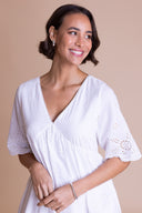 SS26 Broderie Smock Tunic Dress - White