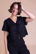 SS26 Broderie Top - Black