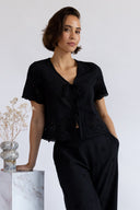 SS26 Broderie Top - Black