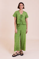 SS26 Broderie Top - Meadow Green