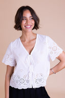 SS26 Broderie Top - White