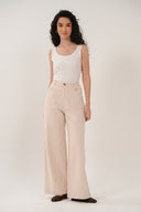 CD1313 Wide Leg Trousers - Ecru