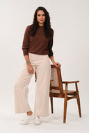 CD1313 Wide Leg Trousers - Ecru