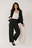 CD1315 Denim Barel Leg Jean - Black