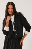 CD4423 Frill Neck Top - Black