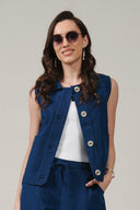 SS27 Sleeveless Jacket - Estate Blue