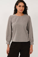 CK4430 Puff Sleeve Top - Multi