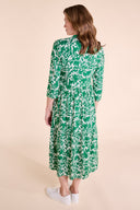 SS25 Tiered Midi Shirtdress - Leaf