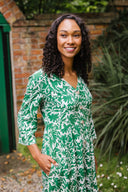 SS25 Tiered Midi Shirtdress - Leaf