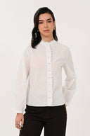 CP4268 Scallop Frill Shirt - White