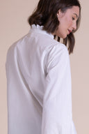 Saige AW25 Scalloped Edge Shirt - White