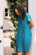 SS25 Button Front Tunic Dress - Aqua