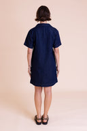 SS26 Open Collar Dress - Blue