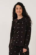 EC4426 Embroidered Cord Shirt - White