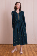 AW26 Embroidered Dress - Teal