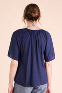 SS25 Embroidered Viscose Top - Ink