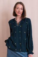 AW26 Embroidered Top - Teal