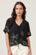 SS27 Embroidered Top - Black