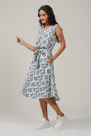 SS27 Printed Swing Skirt - Blue Multi