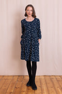 AW26 Pintuck Dress - Navy
