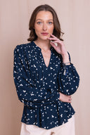 AW26 Pintuck Blouse - Navy