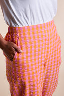 SS25 Check Bubble Trousers - Tangerine