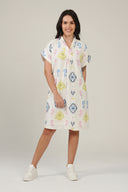 SS27 Shawl Collar Tunic Dress - Multi