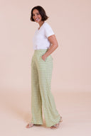 SS26 Minimal Wide Leg Trousers - Meadow Green