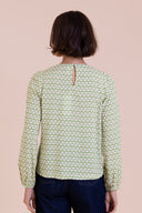 SS26 Shirred Blouse - Meadow Green