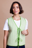 SS26 Printed Gilet - Meadow Green