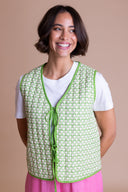 SS26 Printed Gilet - Meadow Green